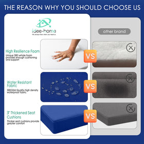 idee-home cushions with ties ensure stable, secure fit on chairs