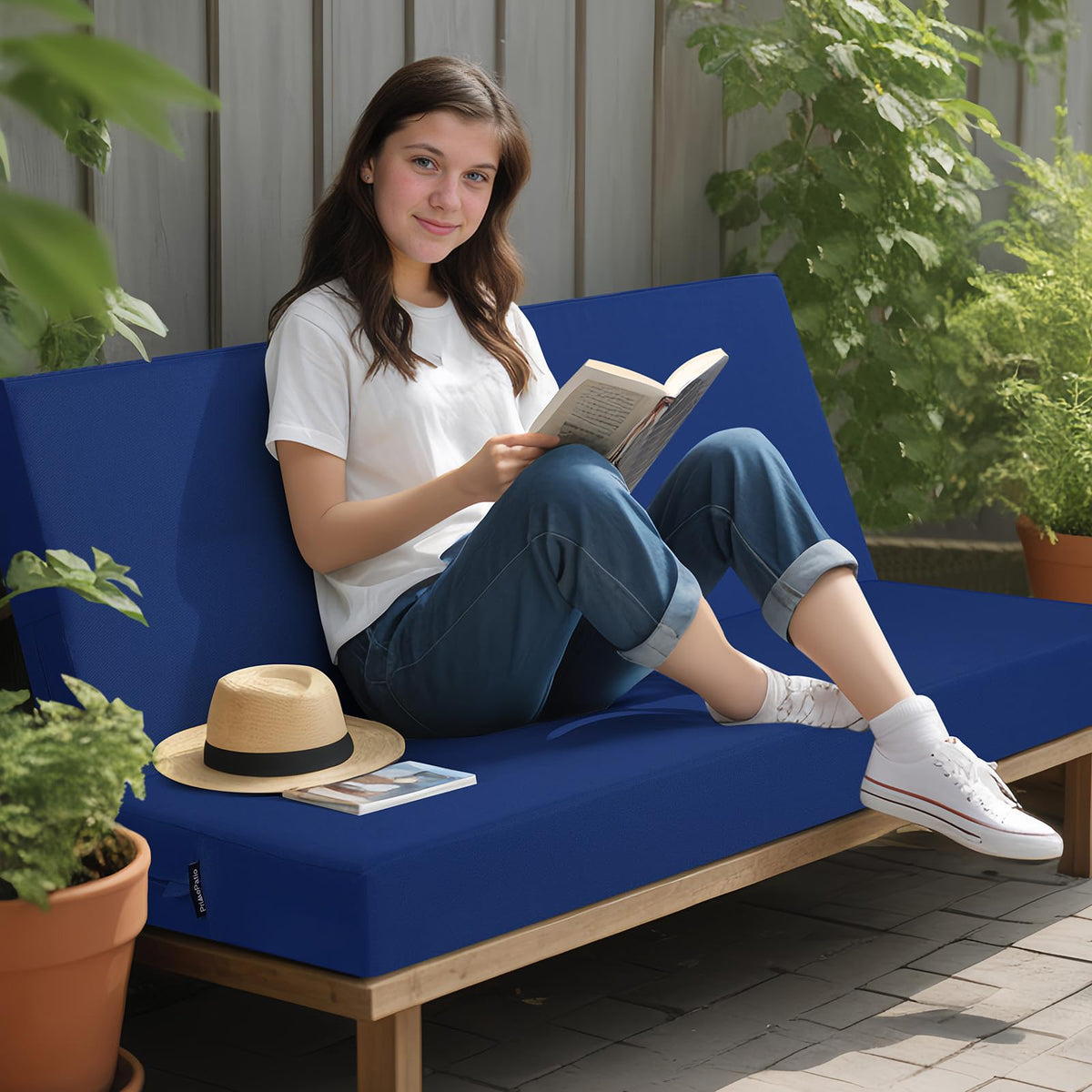idee-home patio swing seat pad adds soft support for outdoor lounging.