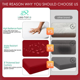 idee-home waterproof fabric on cushions prevents rain damage and keeps colors vibrant