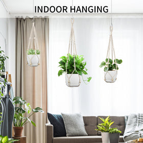 IDEEEPAN Macrame Hanger on wall bracket demonstrates easy installation