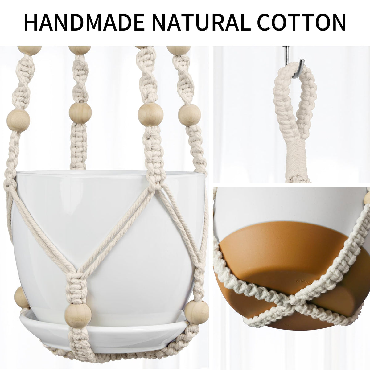 IDEEEPAN Macrame Plant Hanger 29-inch for indoor style and stability