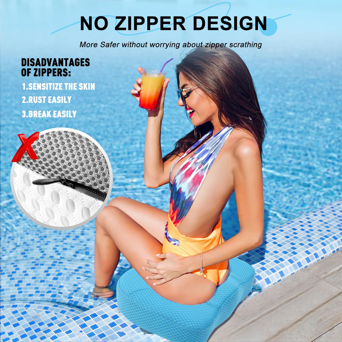 Idle Hippo booster with built-in handle for easy drying and portability.