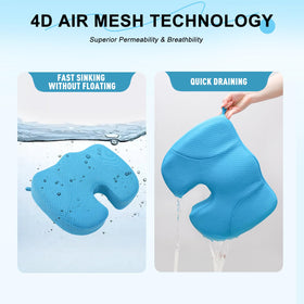 Idle Hippo ergonomic U-shape booster illustrating comfortable posture and long-lasting support.