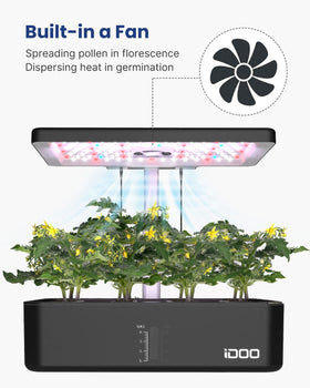 iDOO built-in fan—air circulation aids plant comfort and germination.