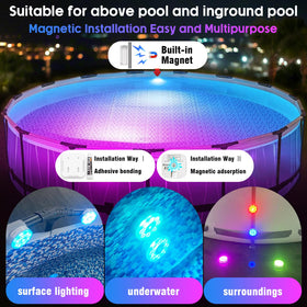 idyl light RGB submersible light shows 16 colors and 9 modes.