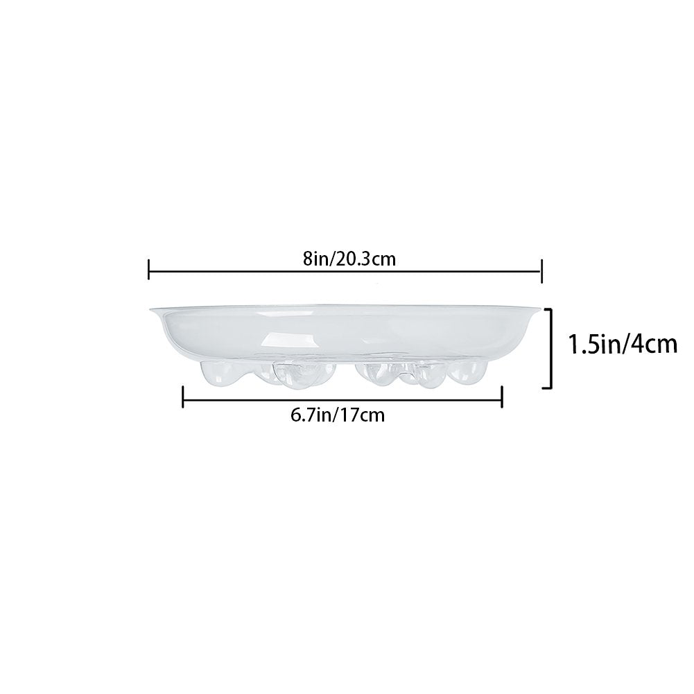 Idyllize 10in clear saucer highlights heavy-duty stability for larger planters.