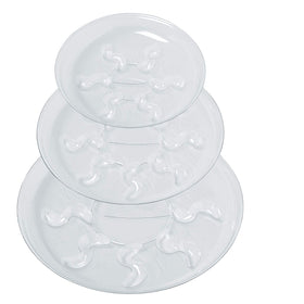 Idyllize 6in clear saucer close-up shows sturdy construction for durable plant protection.