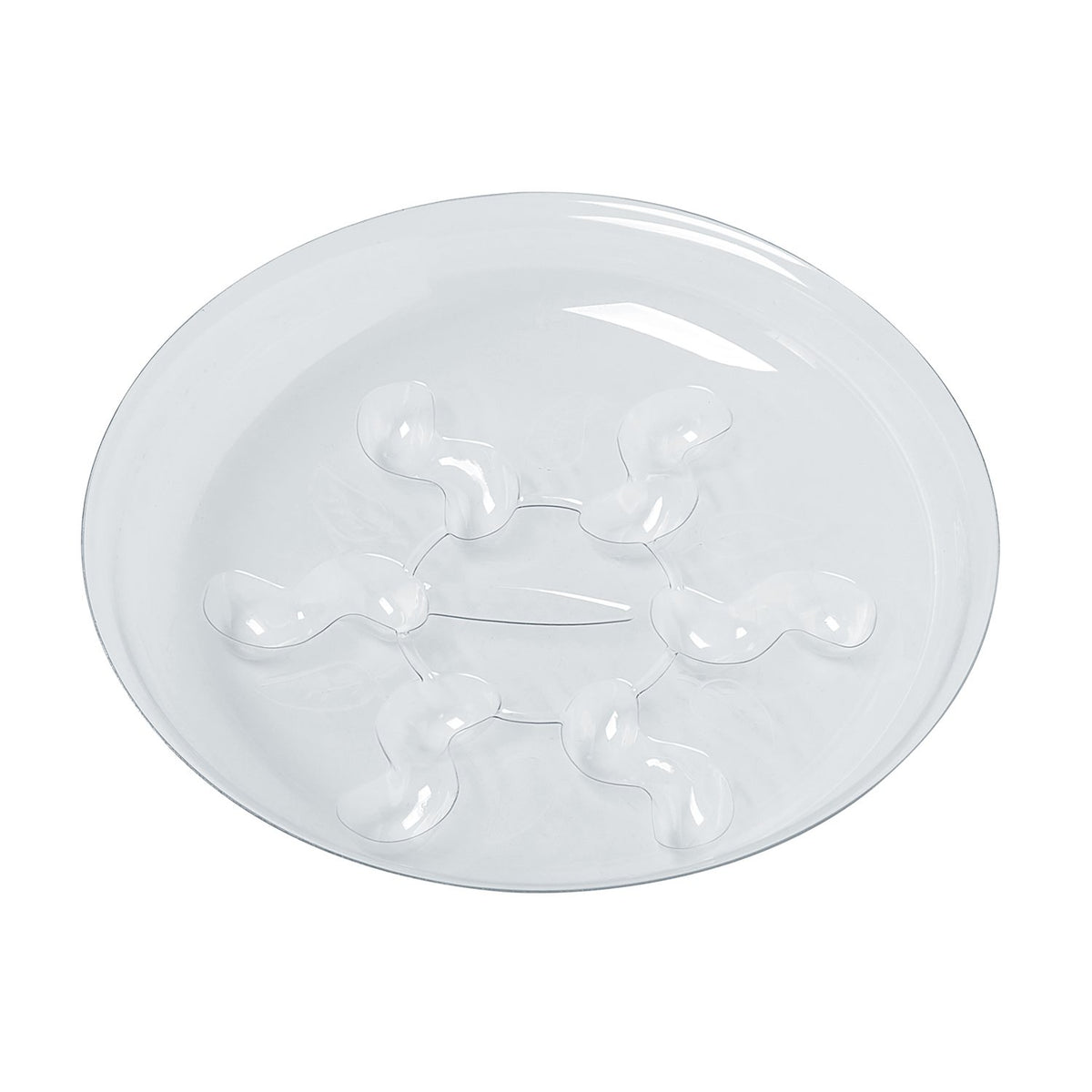 Idyllize 8-inch clear plastic saucer close-up edge thick material