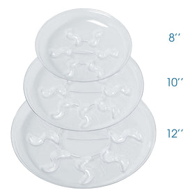 Idyllize 8-inch clear plastic saucer pack of 5 convenient multi-pot set