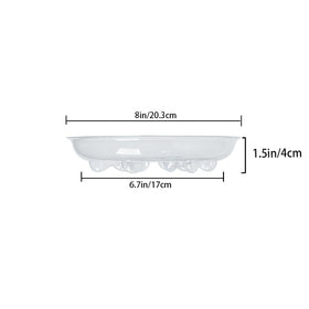 Idyllize 8-inch clear plastic saucer side view sturdy and durable