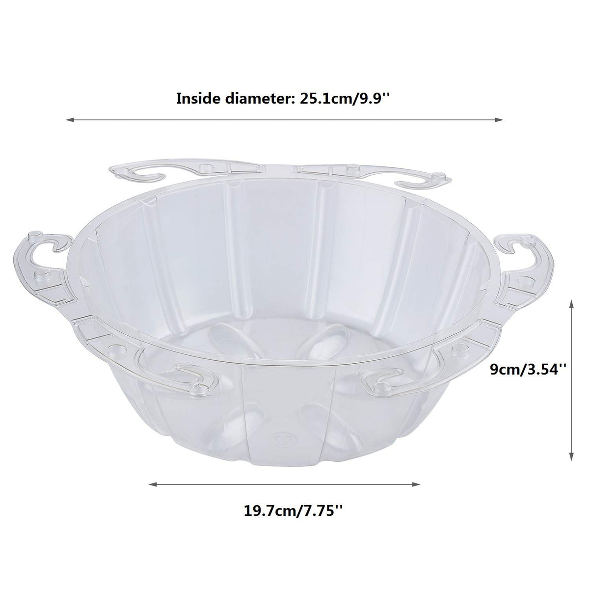 Idyllize clear 10-inch plant saucer side view fits hanging baskets securely