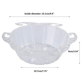 Idyllize clear 10-inch plant saucer side view fits hanging baskets securely