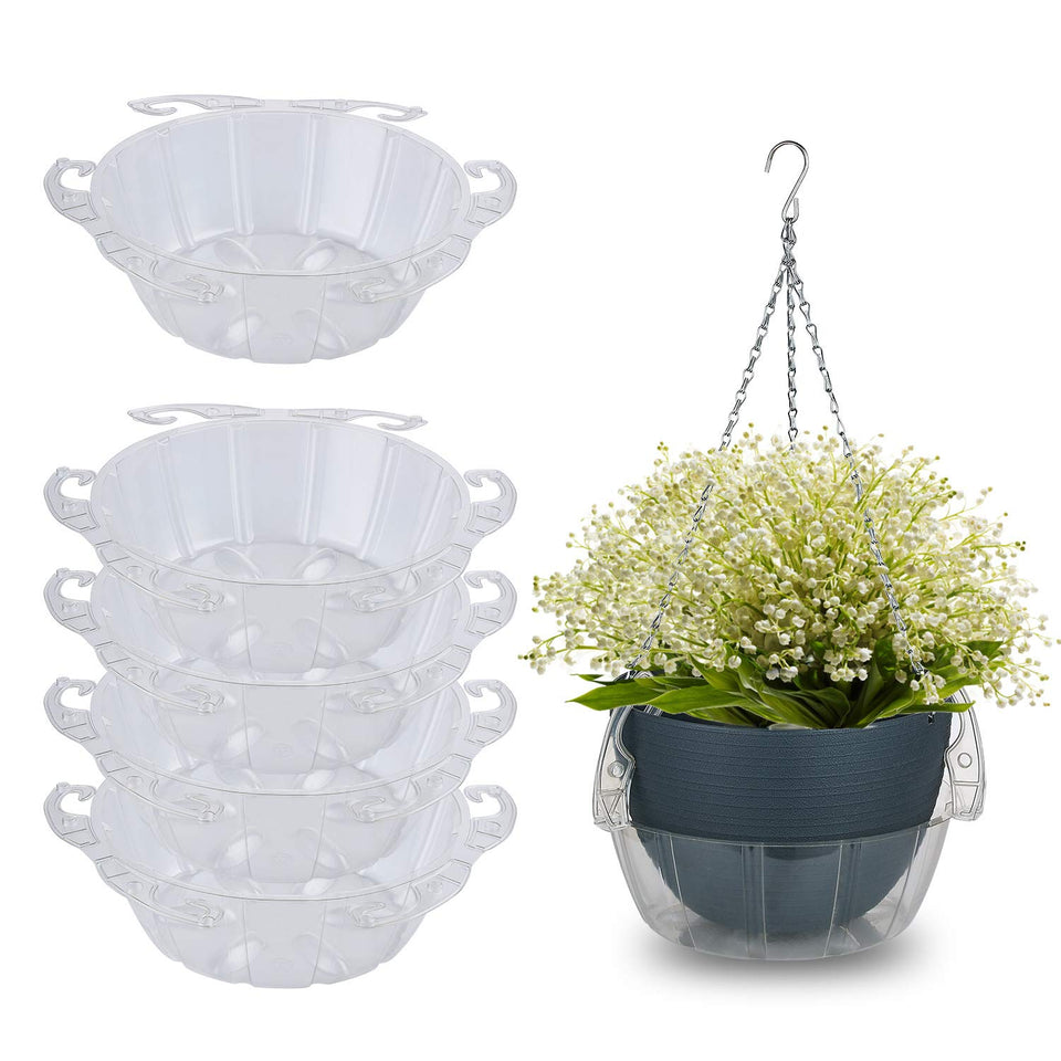Idyllize clear 10-inch plant saucer top view protects surfaces from leaks and stains