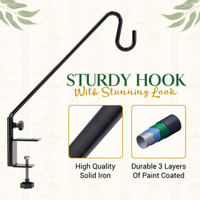 IDZO three-layer powder-coated hook resists weather on an outdoor railing