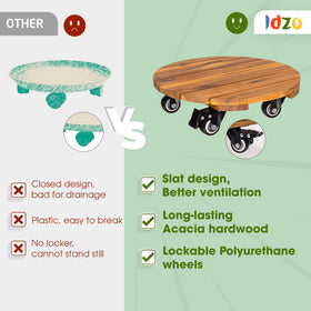 Heavy-duty Idzo acacia wood caddy supports up to 264 lbs
