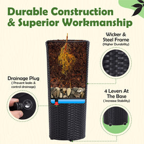 IDZO self-watering tray and drainage hole aid moisture control