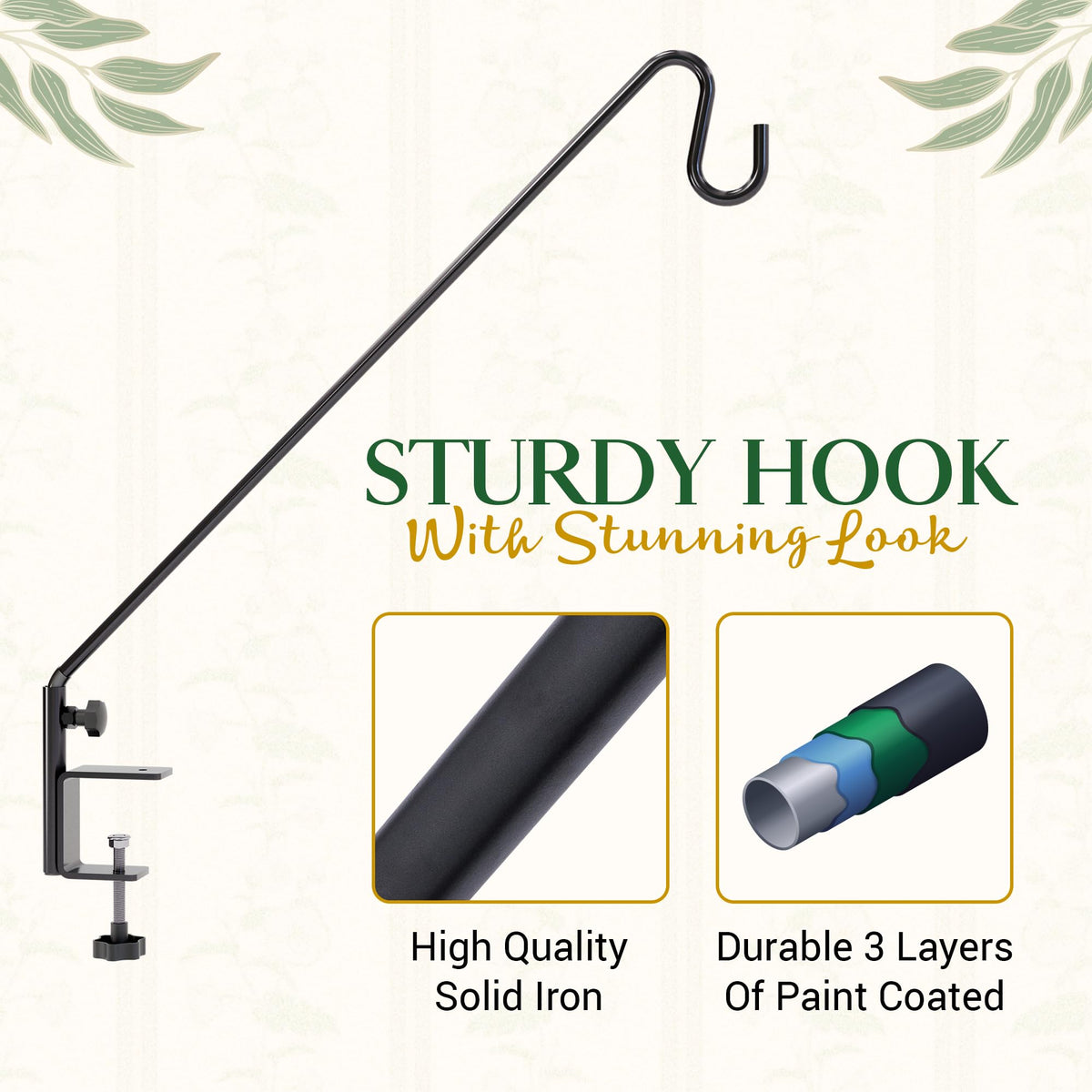 IDZO solid cast iron hanger with durable one-piece construction