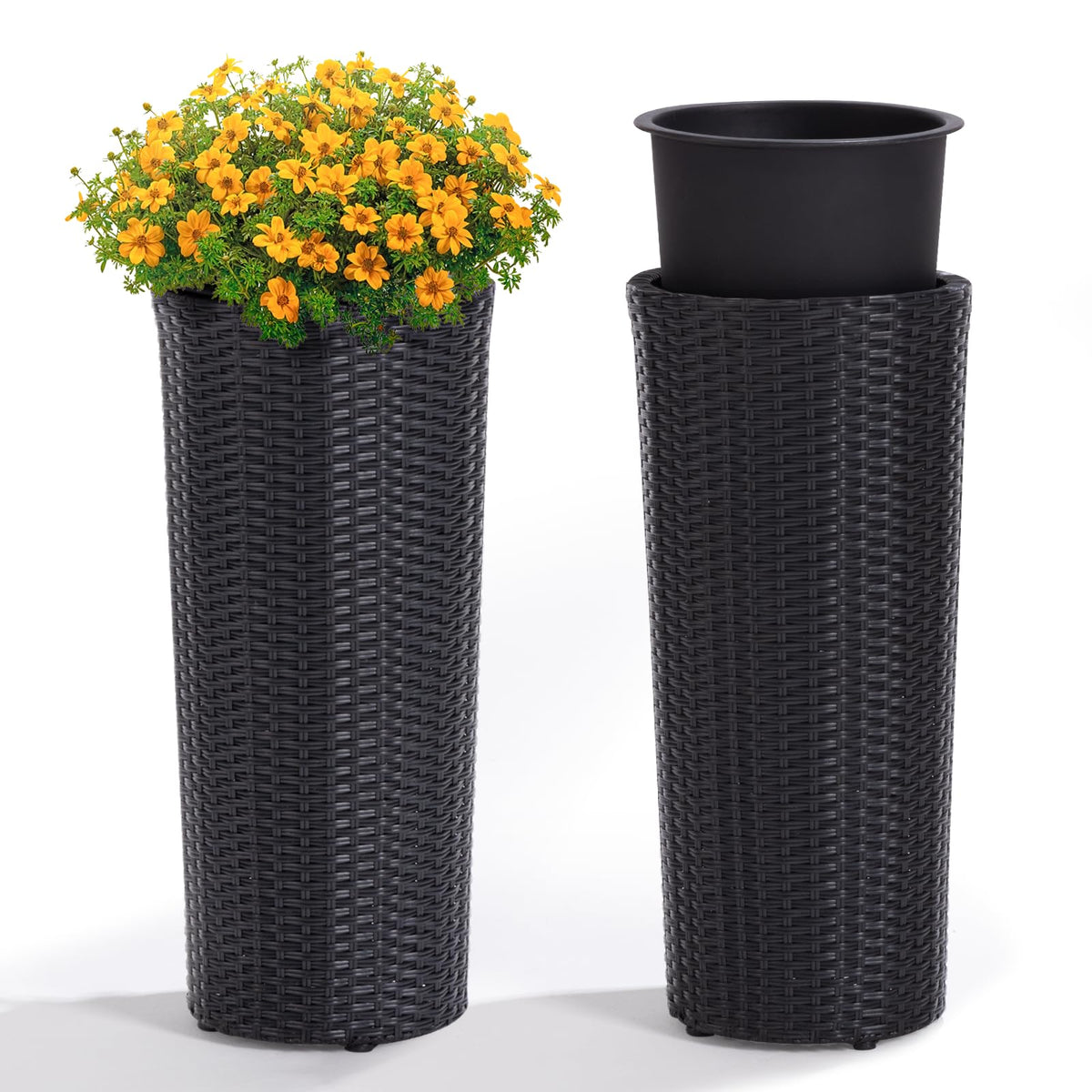 IDZO two-pack planter set enhances balcony and porch aesthetics