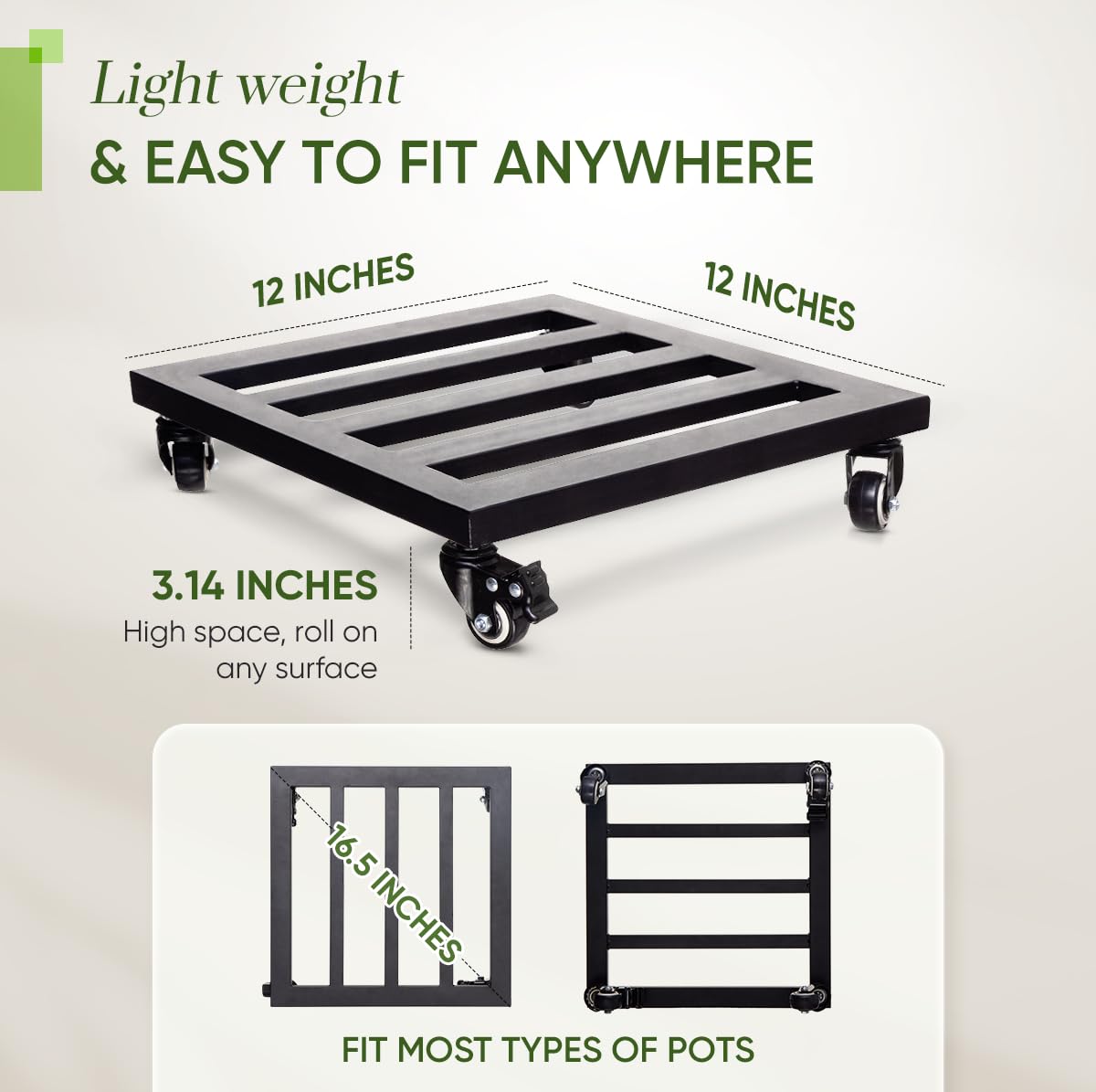 IDZO plant display trolley on wheels moves smoothly for flexible room layouts