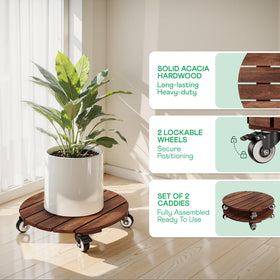 IDZO plant caddy with 360-degree wheels enables smooth repositioning of planters
