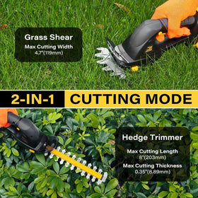 IEBUDA cordless hedge trimmer with 4.7-inch grass shear blade for precise edging