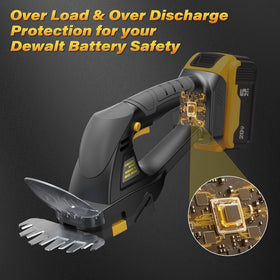 IEBUDA cordless hedge trimmer includes a safety guard for debris deflection