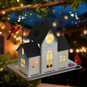 iemahor built-in-night-light-solar-panel lights paths at dusk.