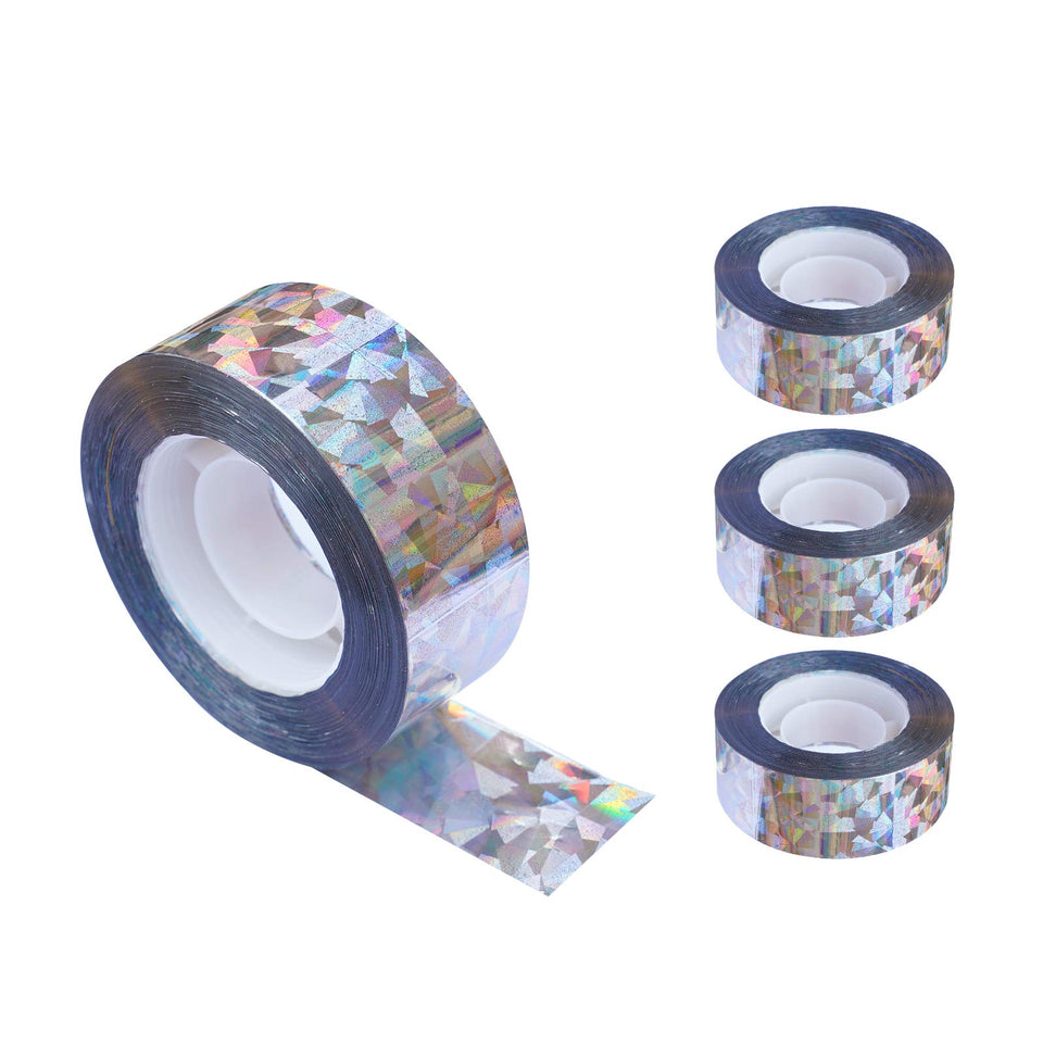 ifealclear bird scare tape with reflective diamond pattern deters birds from garden and balcony areas