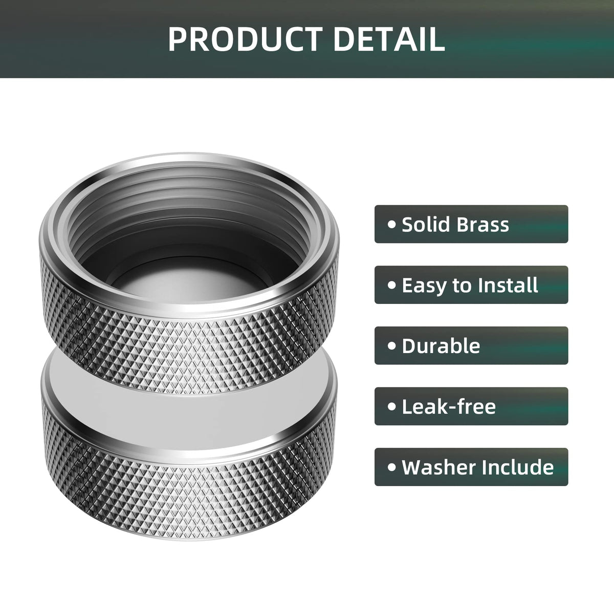 Easy hand tighten installation with optional wrench for a secure fit.