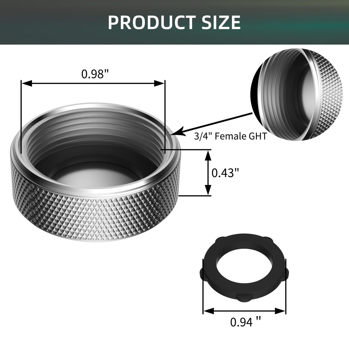 Includes four washers for secure, leak-free connections with iFealClear caps.