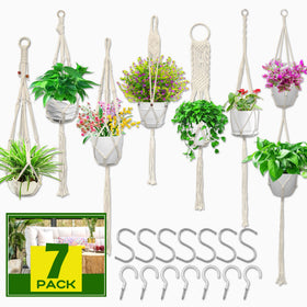 IGaiety Macrame Plant Hanger 7-pack view for versatile decor options