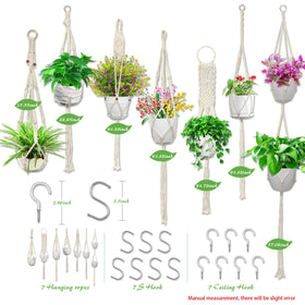 IGaiety Macrame Plant Hanger with S hooks included for quick setup