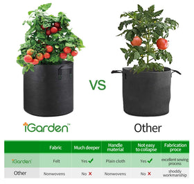 IGarden set of six grow bags packed for compact storage and easy setup