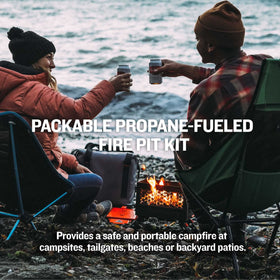 Ignik FireCan rugged ammo-can design for easy transport at campsites.