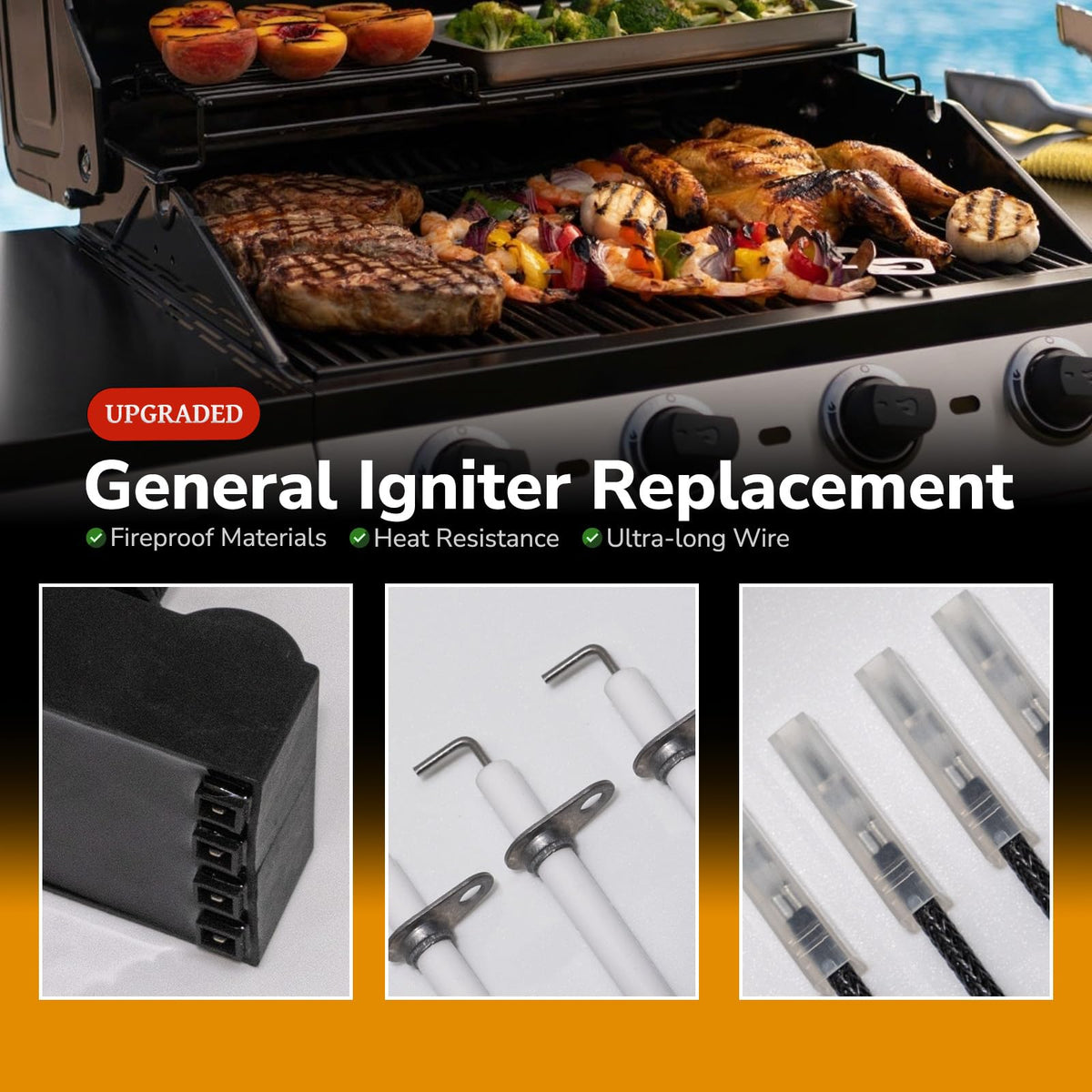 IgnisGlow electrodes spark plugs ensure reliable ignition on Blackstone griddles.