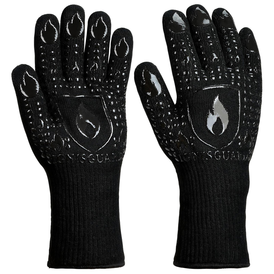 IGNISGUARD bbq gloves with heat resistance for grilling and open flame cooking.