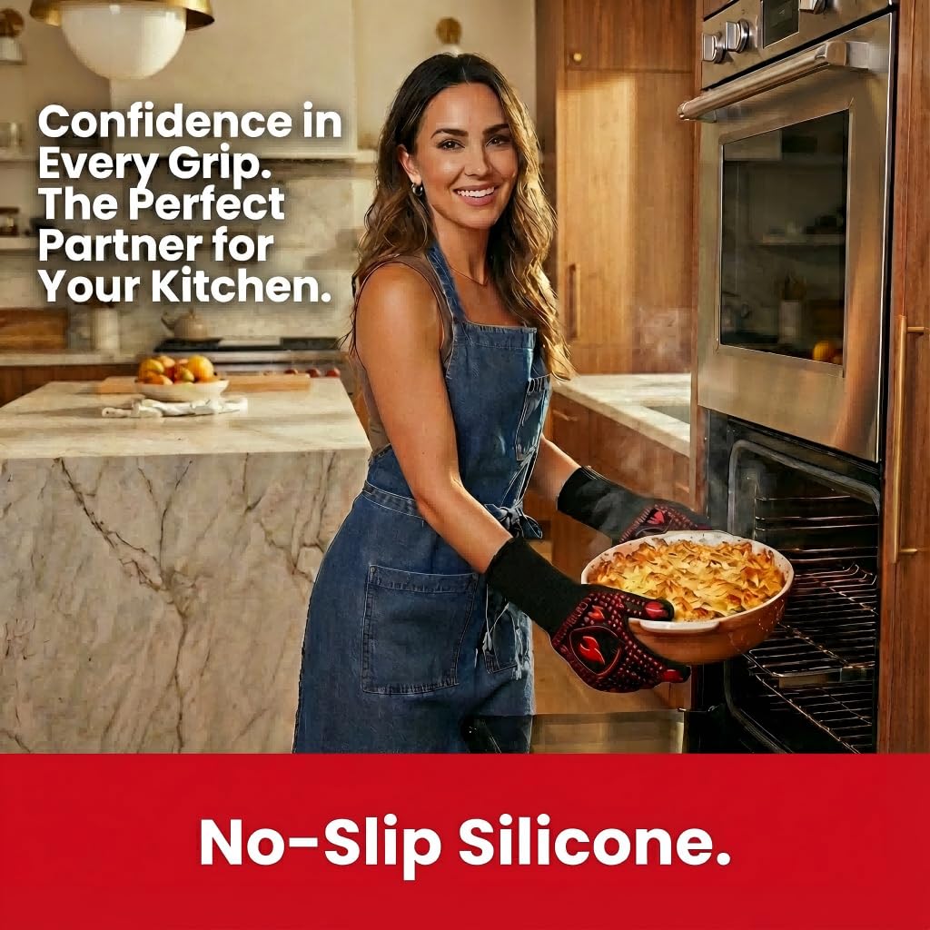 IGNISGUARD breathable comfort layer keeps hands cooler during long cooks.