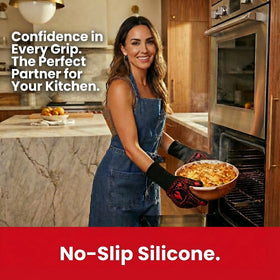 IGNISGUARD breathable comfort layer keeps hands cooler during long cooks.