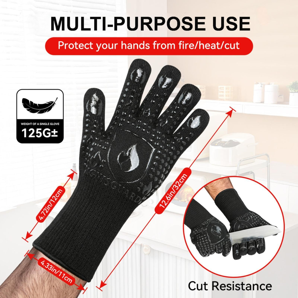 IGNISGUARD multi-use cooking gloves ideal for baking, grilling, and smoking.