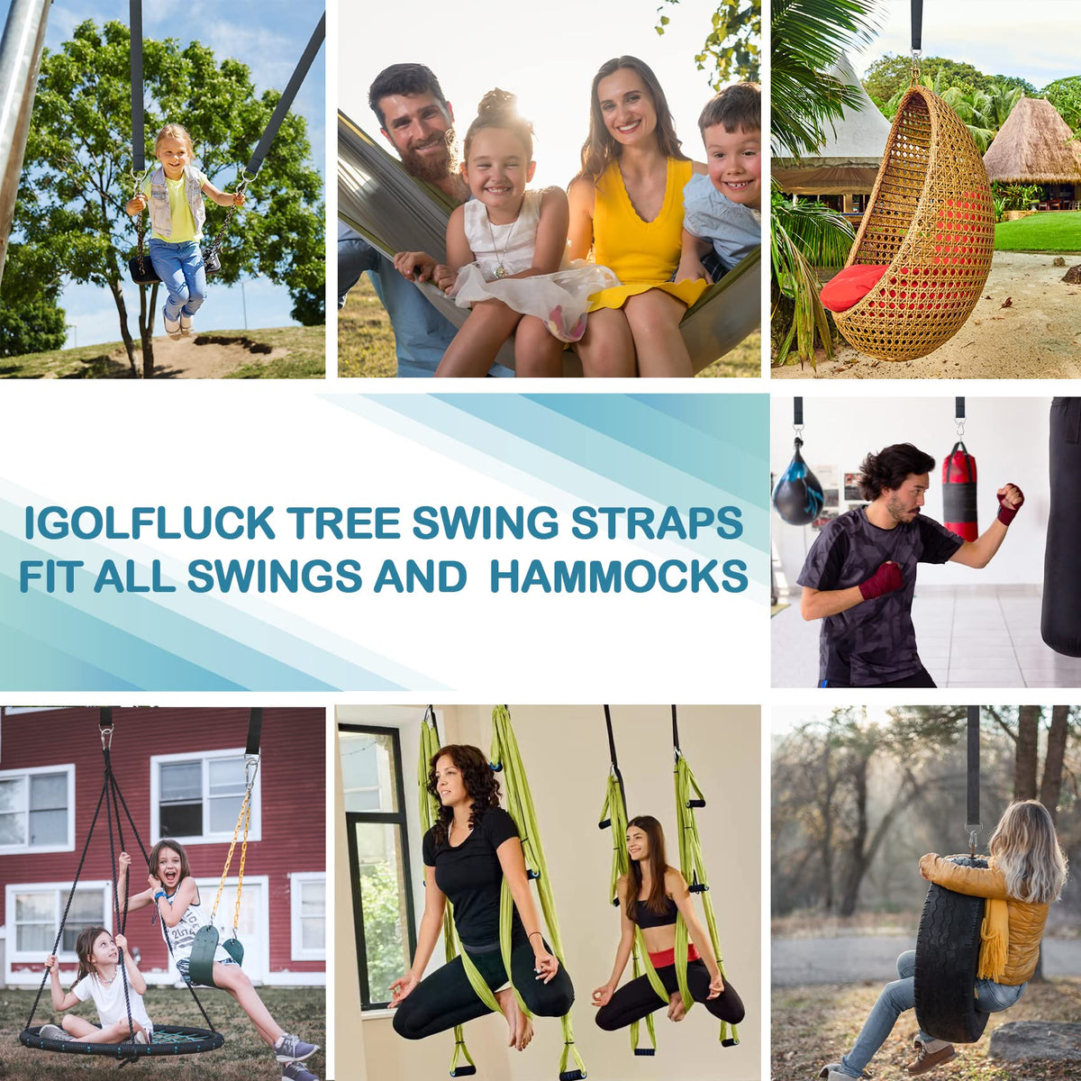 Igolfluck hammock-compatible straps widen outdoor seating options.