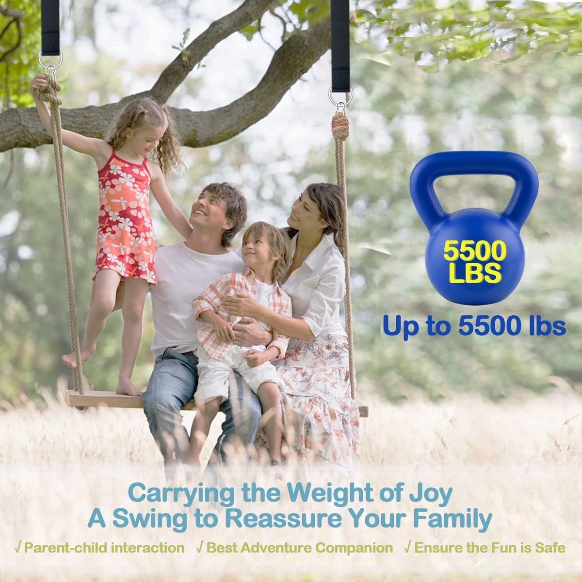 Igolfluck swivel for swing ensures smooth, wobble-free operation.