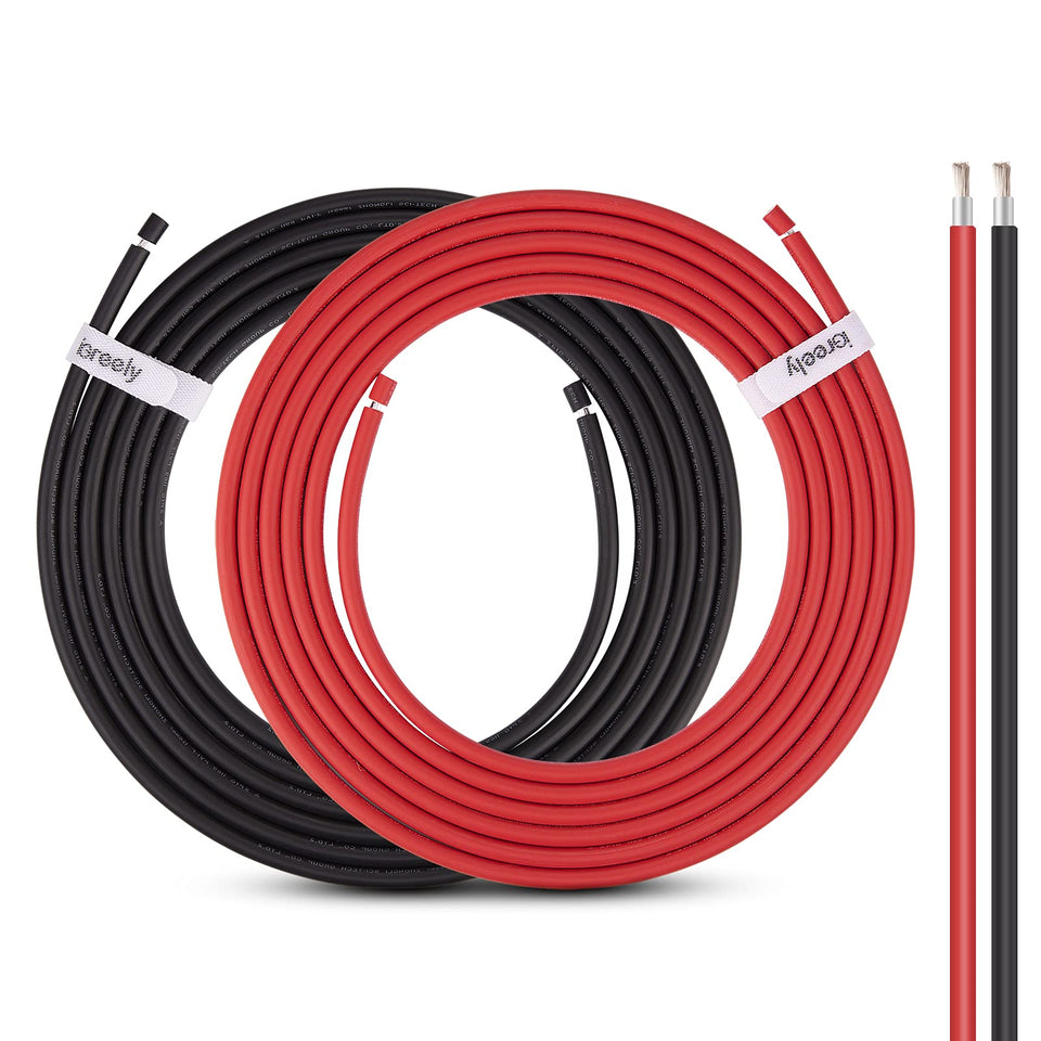 iGreely 10 AWG PV wire in black for solar panel connections and DC circuits