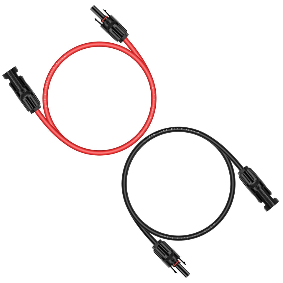 iGreely 3ft solar extension red end connector for flexible setup