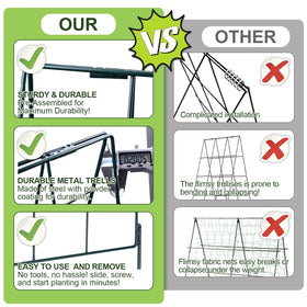 iGreely dense steel grid provides strong support for cucumbers and tomatoes