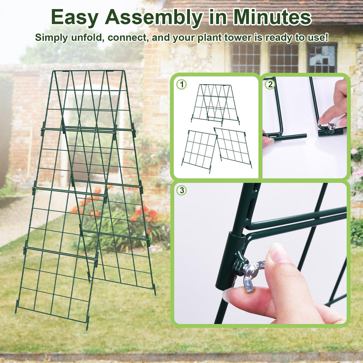 iGreely height-adjustable trellis from 11 to 48 inches for seedlings to vines