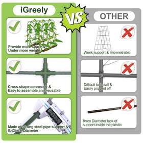 iGreely rustproof trellis close-up shows weatherproof coating protecting vines.