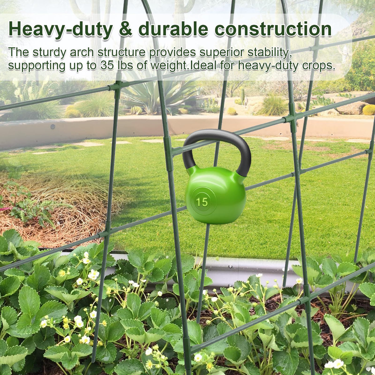 iGreely stainless core with protective coating supports vines without rusting.