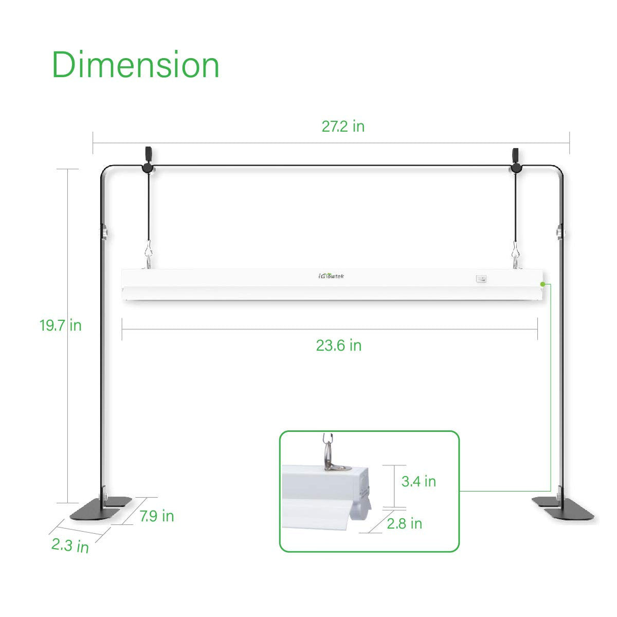 iGrowtek full-spectrum LED for healthy seedling growth and flowering.