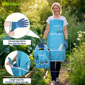 ihansee garden apron with multiple pockets keeps tools handy