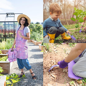iHansee kneeling pad and gloves with apron for comfortable gardening.